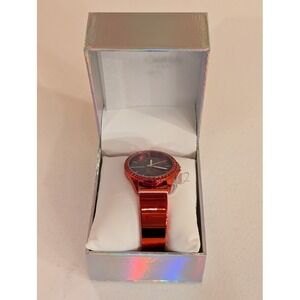 Juicy Couture Red Crystal Watch Black Label New in Box $125 MSRP
